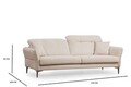 Canapea 3 locuri, Atelier del Sofa, 560ARE1870, Alb