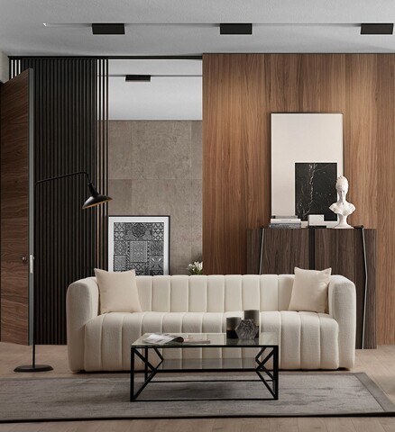 Canapea 3 locuri, Atelier del Sofa, 560ARE1887, Crem