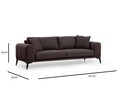 Canapea 3 locuri, Atelier del Sofa, 560ARE1888, Gri