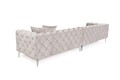 Canapea cu 4 locuri, Atelier del Sofa, 560ARE1913, Gri deschis