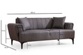 Canapea 2 locuri, Atelier del Sofa, 560ARE2238, Gri inchis