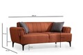 Canapea 2 locuri, Atelier del Sofa, 560ARE2239, Caramiziu