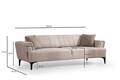 Canapea extensibila 3 locuri, Atelier del Sofa, 560ARE2240, Bej