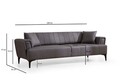 Canapea extensibila 3 locuri, Atelier del Sofa, 560ARE2241, Gri inchis
