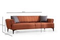 Canapea extensibila 3 locuri, Atelier del Sofa, 560ARE2243, Caramiziu