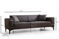 Canapea extensibila 3 locuri, Atelier del Sofa, 560ARE2260, Gri inchis