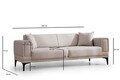 Canapea extensibila 3 locuri, Atelier del Sofa, 560ARE2261, Ecru