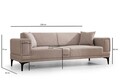 Canapea extensibila 3 locuri, Atelier del Sofa, 560ARE2262, Maro deschis