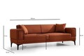 Canapea extensibila 3 locuri, Atelier del Sofa, 560ARE2263, Caramiziu