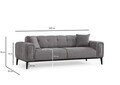 Canapea extensibila 3 locuri, Atelier del Sofa, 560ARE2359, Gri deschis