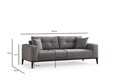 Canapea extensibila 3 locuri, Atelier del Sofa, 560ARE2362, Gri deschis