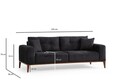 Canapea extensibila 3 locuri, Atelier del Sofa, 560ARE2363, Antracit