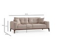 Canapea extensibila 3 locuri, Atelier del Sofa, 560ARE2364, Bej