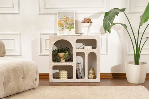 Consola, Nordure, Lessa, 80x74x37 cm, Travertin / Gresie