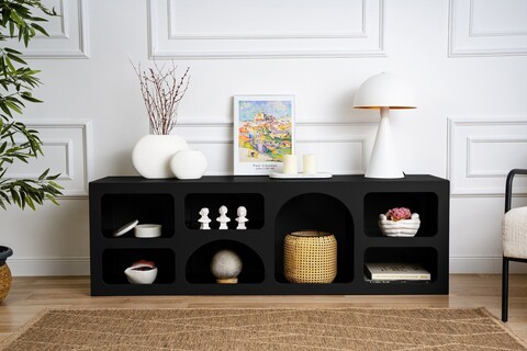 Consola, Hanah Home, Ferlis, 160x51x40 cm, Negru