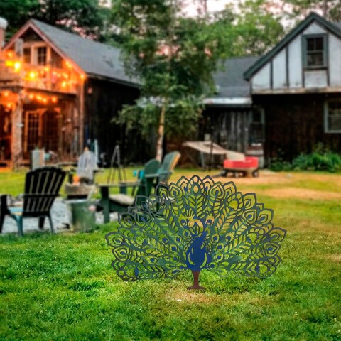 Obiect decorativ de grădină, Peacock, 60x38 cm, Multicolor