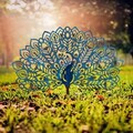 Obiect decorativ de grădină, Peacock v2, 60x38 cm, Multicolor