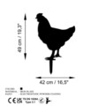 Obiect decorativ de grădină, Chicken 01, 64x42 cm, Negru