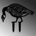 Obiect decorativ de grădină, Goose 02, 44x50 cm, Negru