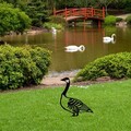 Obiect decorativ de grădină, Goose 03, 60x37 cm, Negru