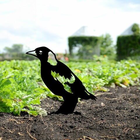 Obiect decorativ de grădină, Bird 03, 37x23 cm, Negru