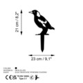 Obiect decorativ de grădină, Bird 03, 37x23 cm, Negru