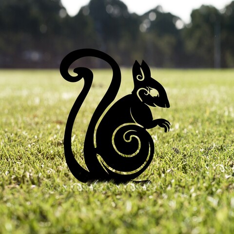 Obiect decorativ de grădină, Squirrel 01, 44x23 cm, Negru