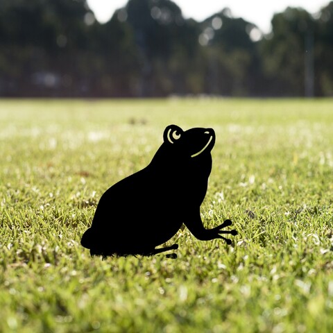 Obiect decorativ de grădină, Frog 01, 34x22 cm, Negru