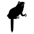 Obiect decorativ de grădină, Frog 01, 34x22 cm, Negru