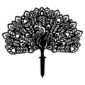 Obiect decorativ de grădină, Peacock 01, 53x61 cm, Negru