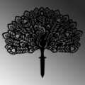 Obiect decorativ de grădină, Peacock 01, 53x61 cm, Negru