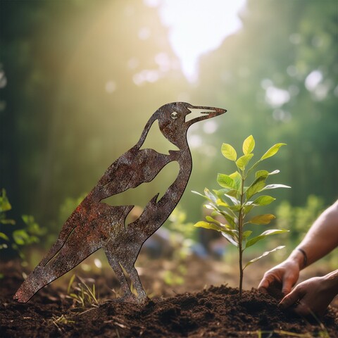 Obiect decorativ de grădină, Bird -A 02, 46x32 cm, Multicolor