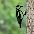 Obiect decorativ de grădină, Bird On The Branch 01, 18x30 cm, Negru