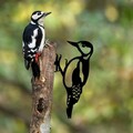 Obiect decorativ de grădină, Bird On The Branch 01, 18x30 cm, Negru