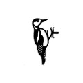 Obiect decorativ de grădină, Bird On The Branch 01, 18x30 cm, Negru