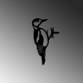 Obiect decorativ de grădină, Bird On The Branch 01, 18x30 cm, Negru