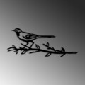 Obiect decorativ de grădină, Bird On The Branch 05, 50x20 cm, Negru