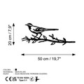 Obiect decorativ de grădină, Bird On The Branch 05, 50x20 cm, Negru