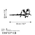 Obiect decorativ de grădină, Bird On The Branch 06, 50x20 cm, Negru