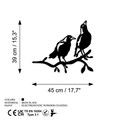 Obiect decorativ de grădină, Bird On The Branch 09, 45x39 cm, Negru