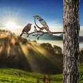 Obiect decorativ de grădină, Bird On The Branch 02, 40x20 cm, Maro