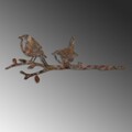 Obiect decorativ de grădină, Bird On The Branch 03, 55x22 cm, Maro
