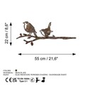 Obiect decorativ de grădină, Bird On The Branch 03, 55x22 cm, Maro