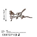 Obiect decorativ de grădină, Bird On The Branch 04, 50x26 cm, Maro