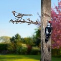 Obiect decorativ de grădină, Bird On The Branch 05, 50x20 cm, Maro