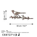 Obiect decorativ de grădină, Bird On The Branch 05, 50x20 cm, Maro
