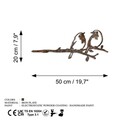 Obiect decorativ de grădină, Bird On The Branch 06, 50x20 cm, Maro