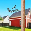 Obiect decorativ de grădină, Bird On The Branch 08, 45x20 cm, Maro