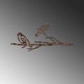 Obiect decorativ de grădină, Bird On The Branch 08, 45x20 cm, Maro