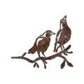 Obiect decorativ de grădină, Bird On The Branch 09, 45x39 cm, Maro